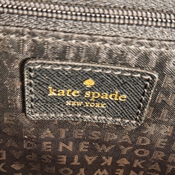Kate Spade Small Wilson Road Nylon Backback Black Gold Zipper Purse Carryon - Picture 7 of 9